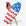 Woman holding an inflatable American flag surfboard float on a white background