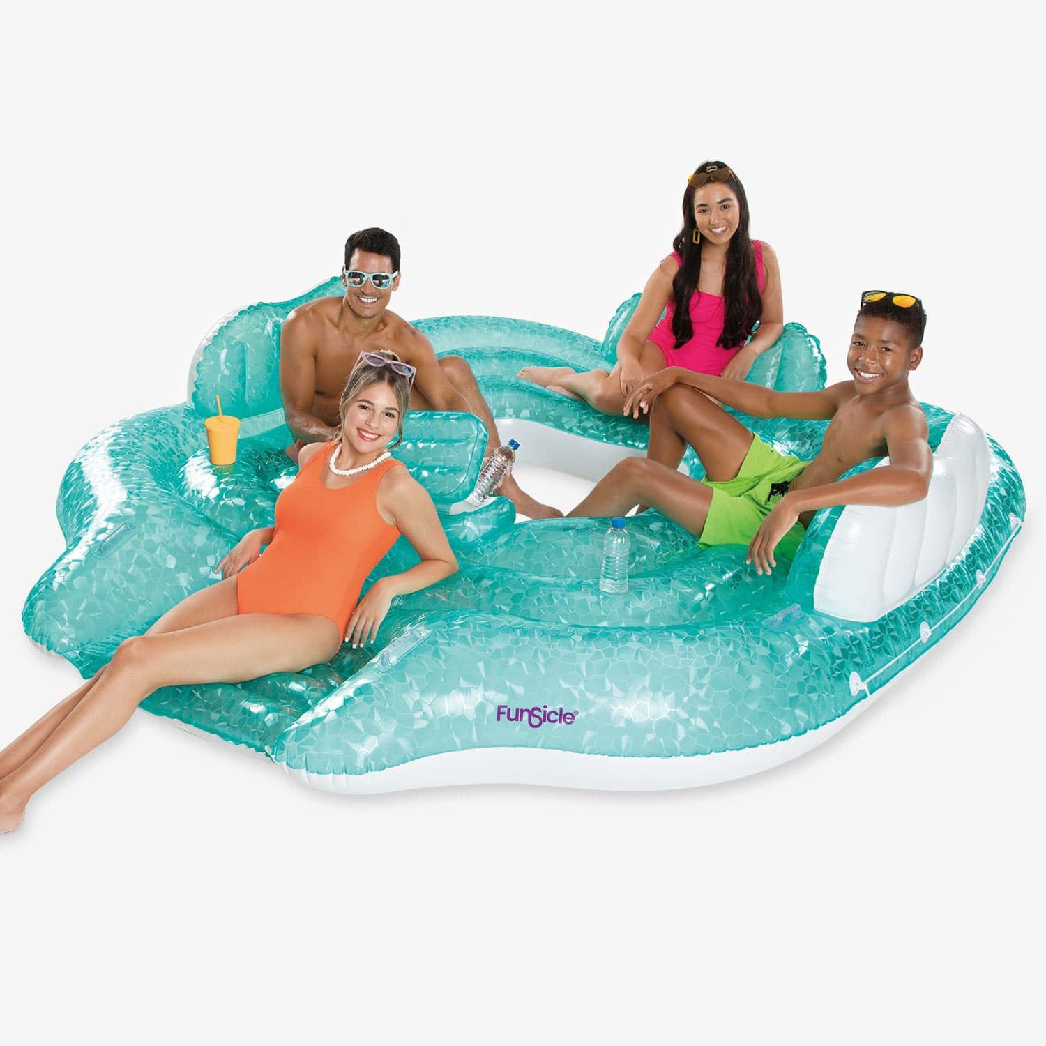 models lounging on Funsicle Party Mix Island