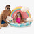 Father beside a kid underneath Funsicle Rainbow Magic Shaded Pool