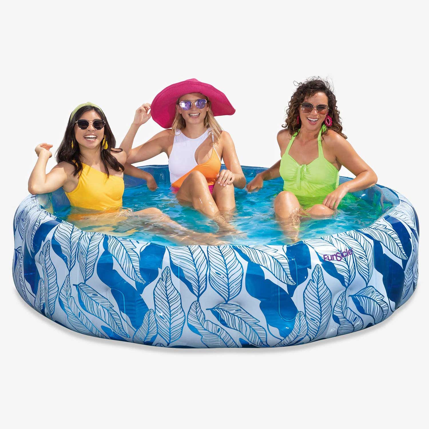 3 people inside Funsicle Sapphire Tropics Funcuzzi Pool