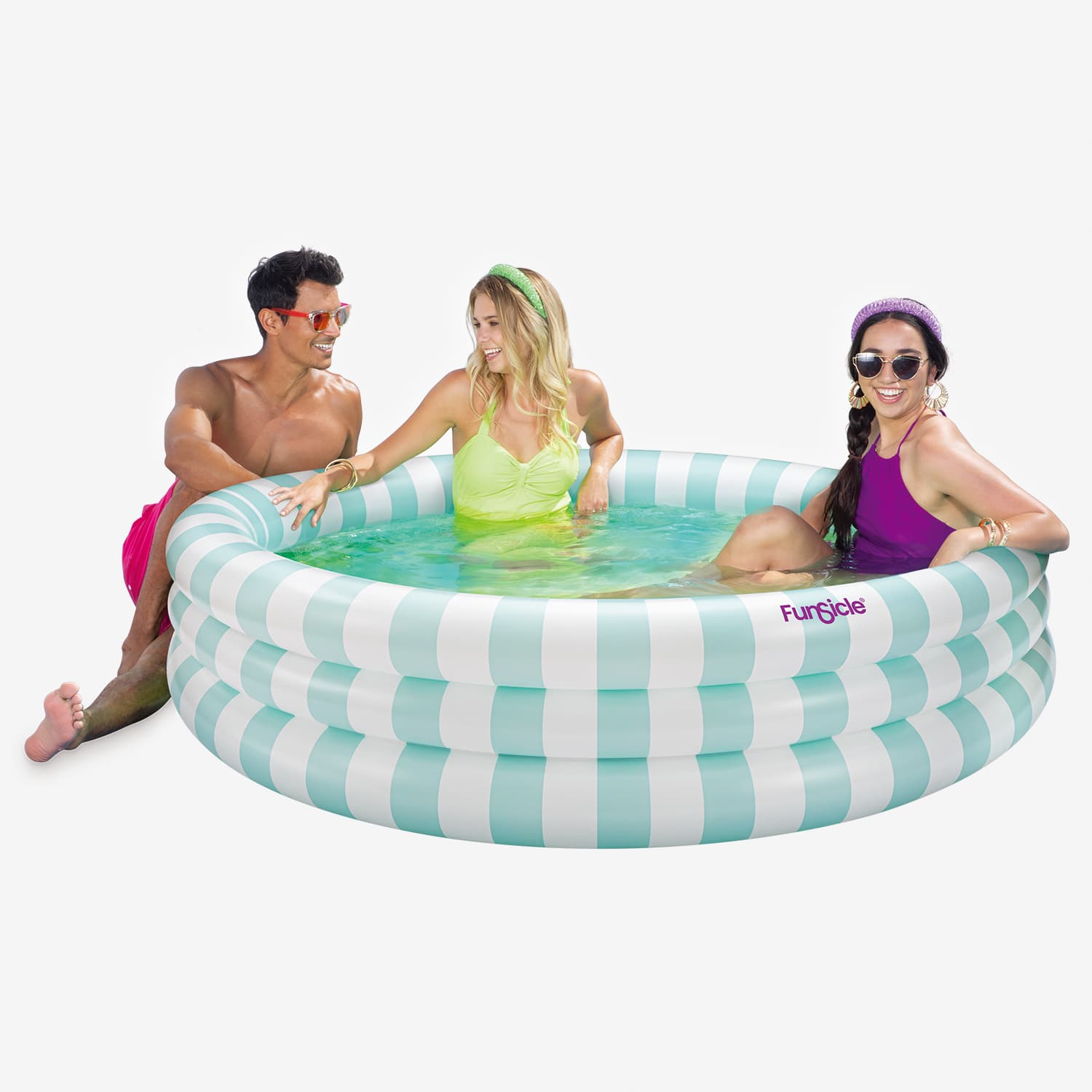 Funsicle Pastel Stripes Pool with models