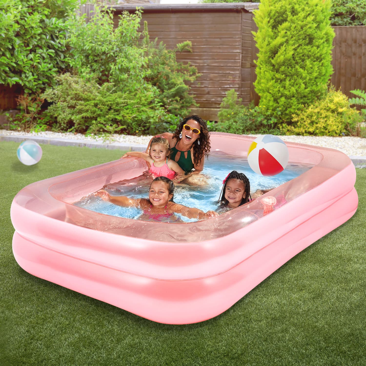 Funsicle Blissful Pool with models at backyard