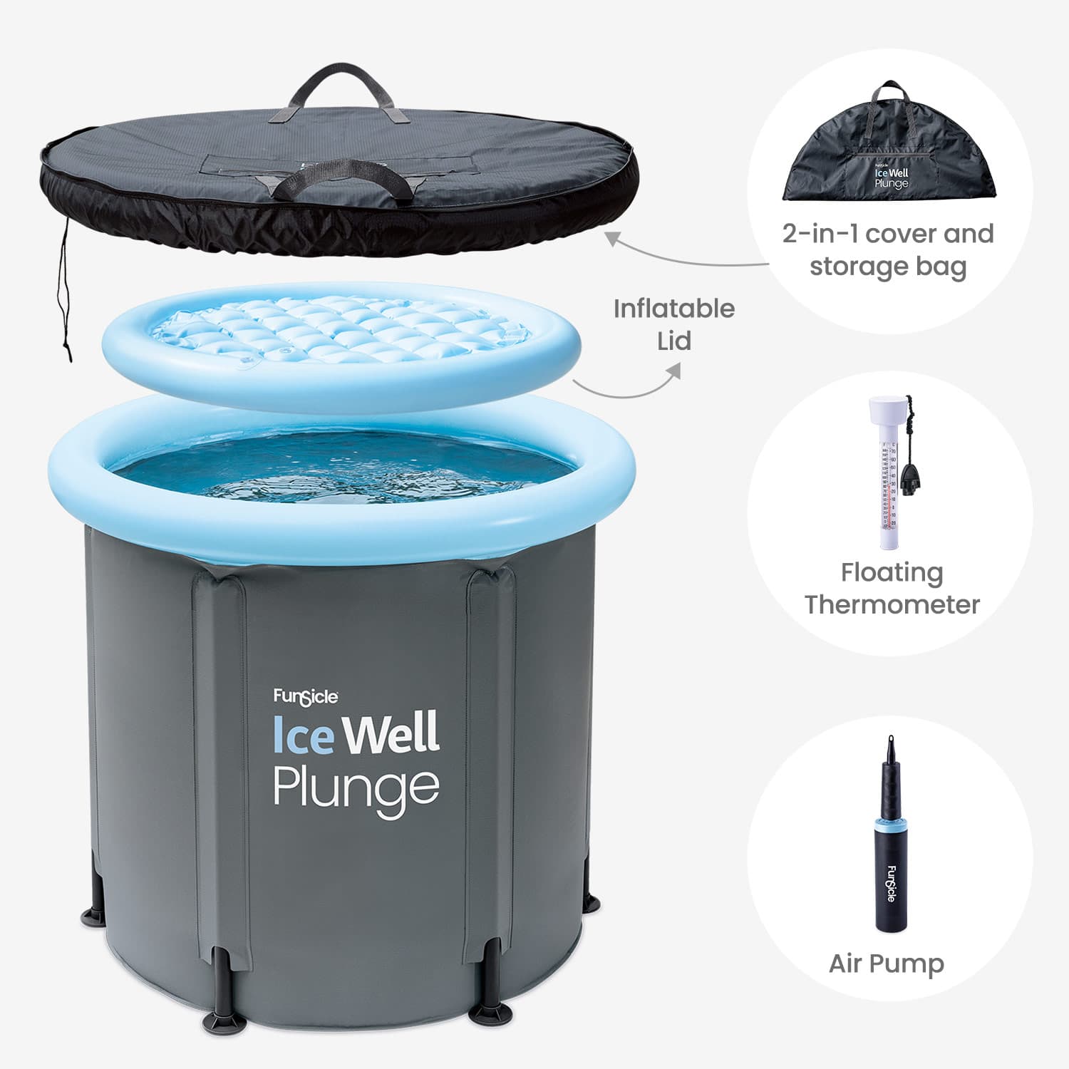 Funsicle Ice Well Plunge with all the included accessories