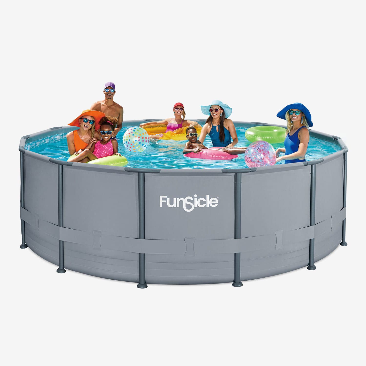 Funsicle 14 ft Oasis Pool with people