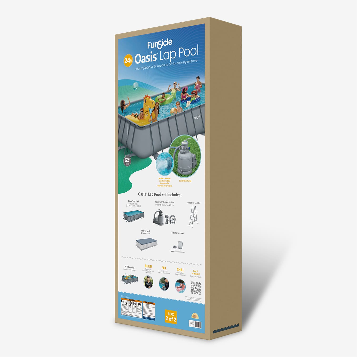 Funsicle Oasis Lap Pool packaging box on a white background