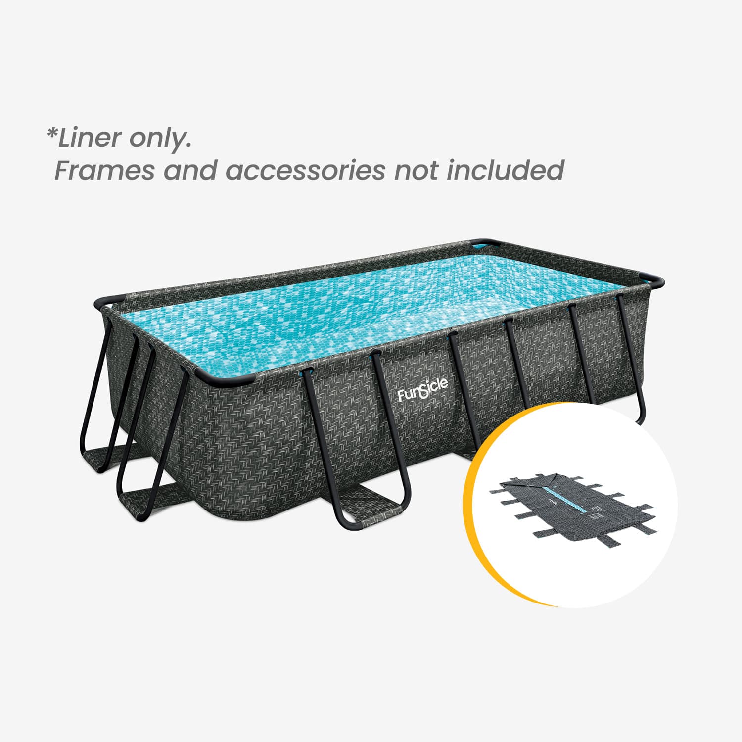 Funsicle 13 ft Oasis Designer Lap Pool Liner – Dark Herringbone