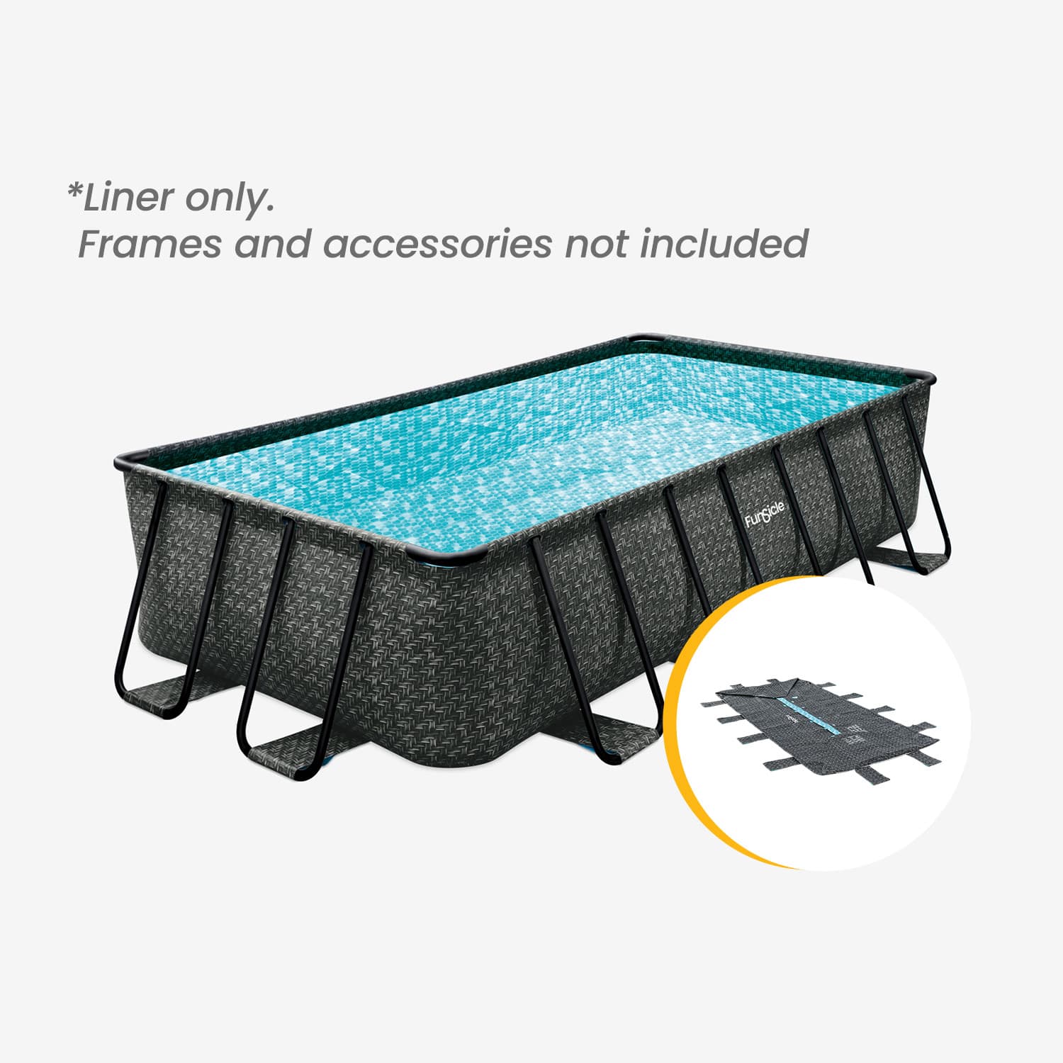 Funsicle 16 ft Oasis Designer Lap Pool Liner – Dark Herringbone