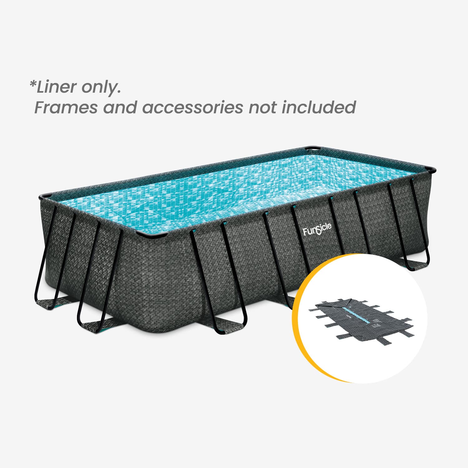 Funsicle 18 ft Oasis Lap Pool Liner– Dark Herringbone