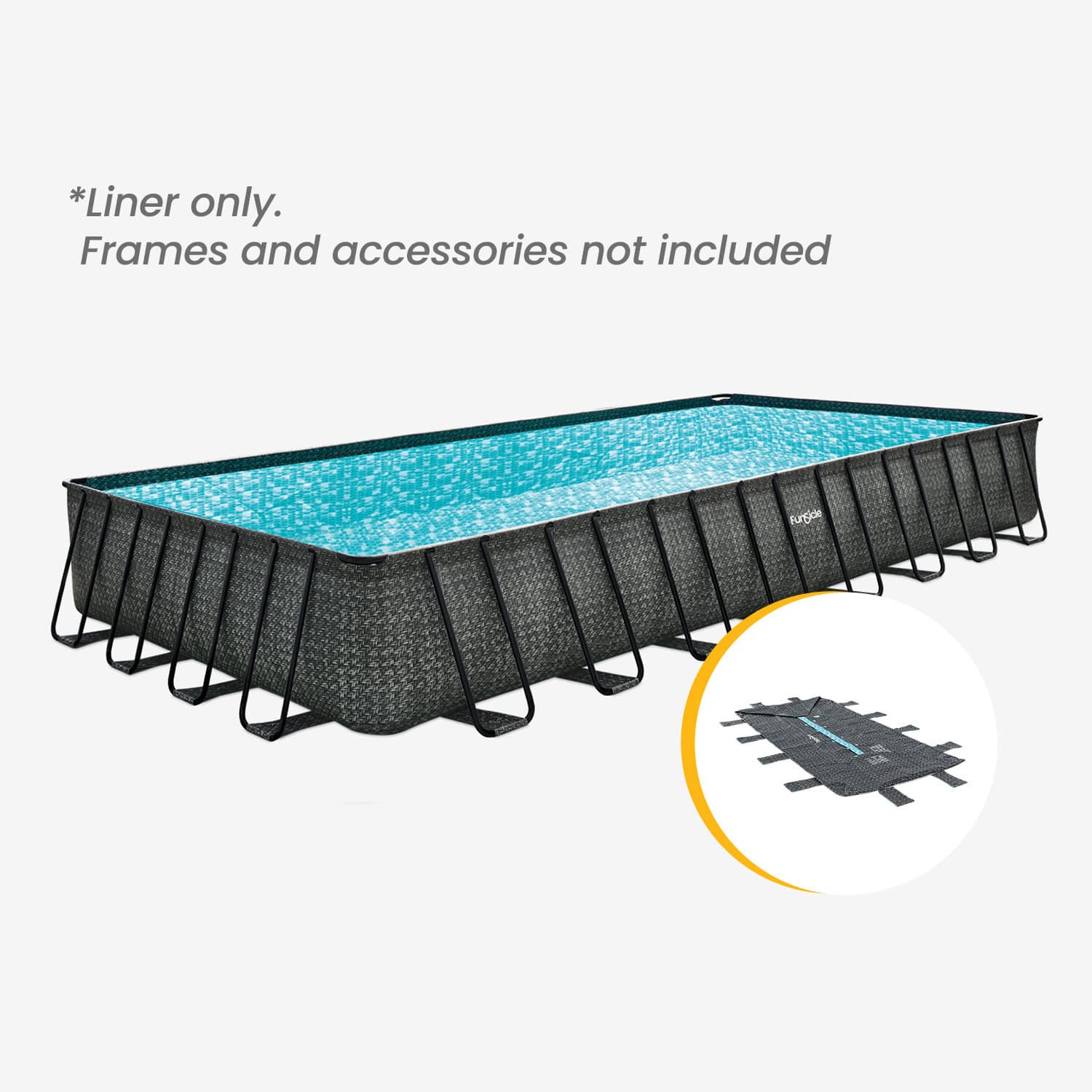 Funsicle 32 ft Oasis Designer Lap Pool Liner – Dark Herringbone