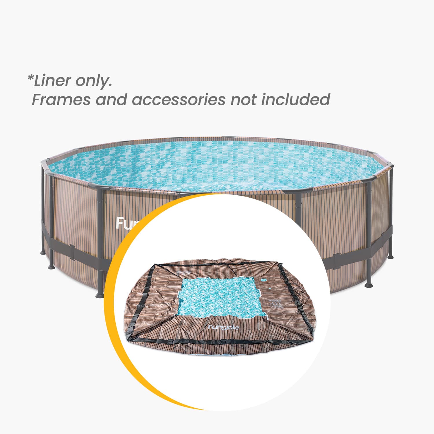 Funsicle 16 ft Oasis Designer Pool Liner – Natural Teak