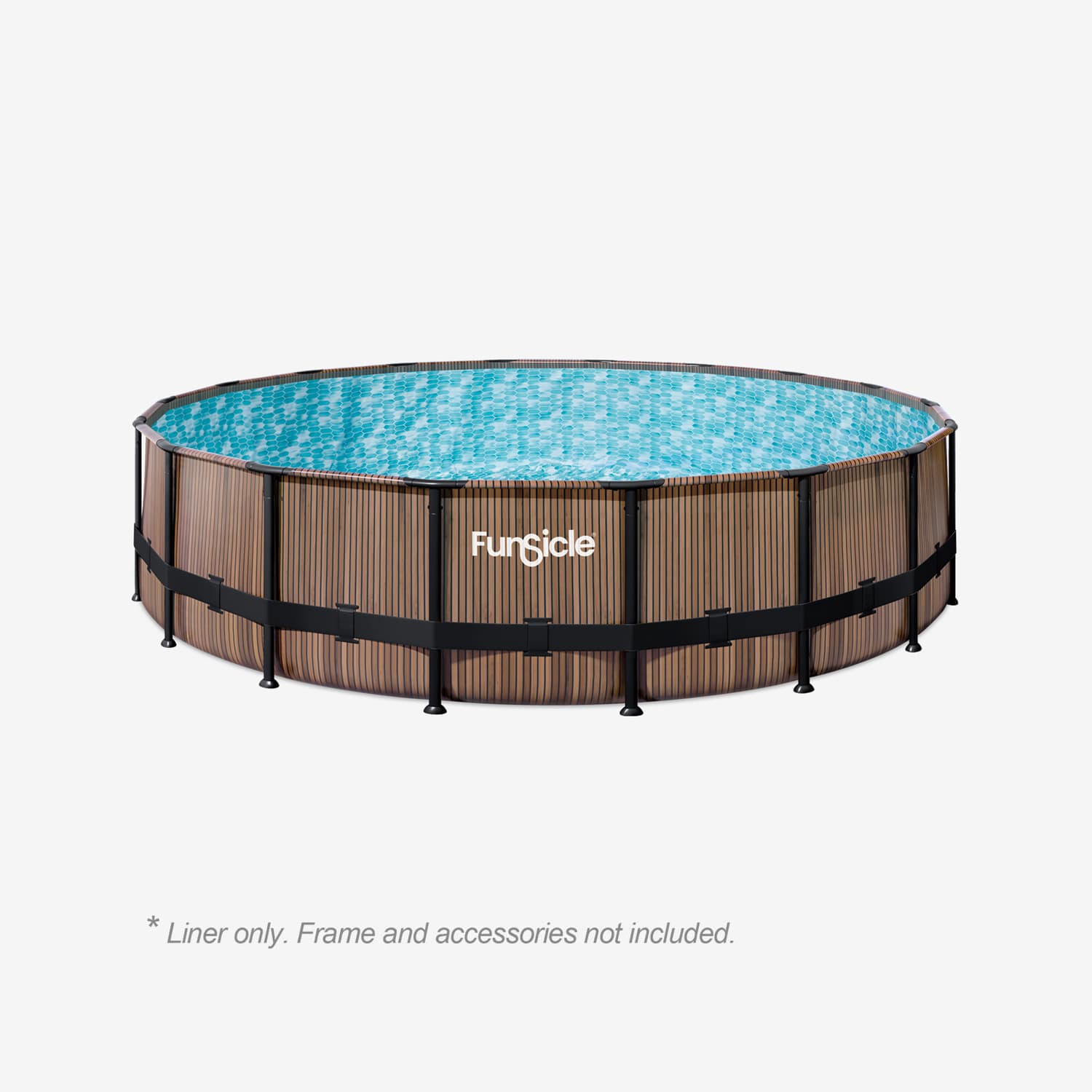Funsicle 18 ft Oasis Designer Pool Liner – Natural Teak