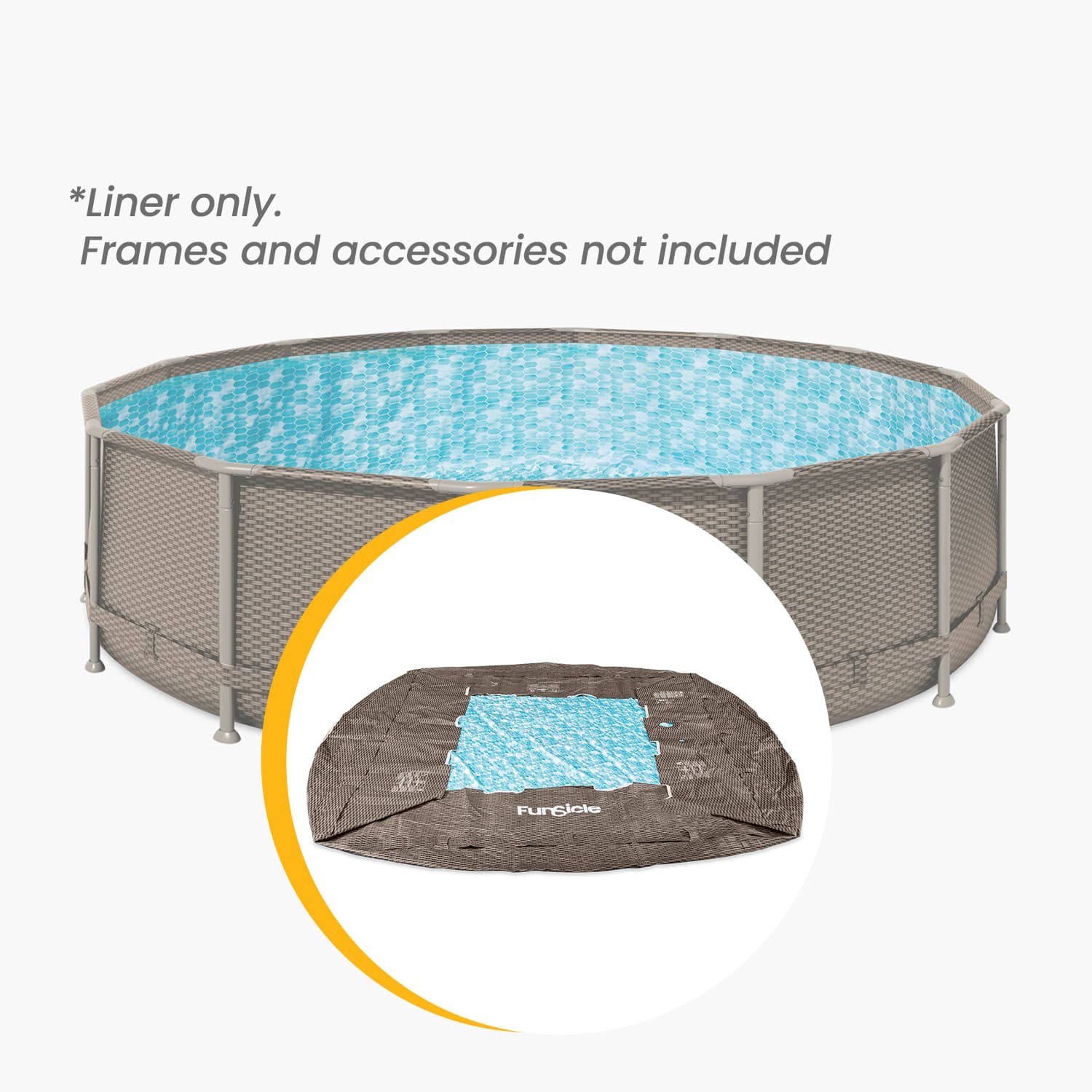 Funsicle 14 ft Oasis Designer Pool Liner - Dark Double Rattan