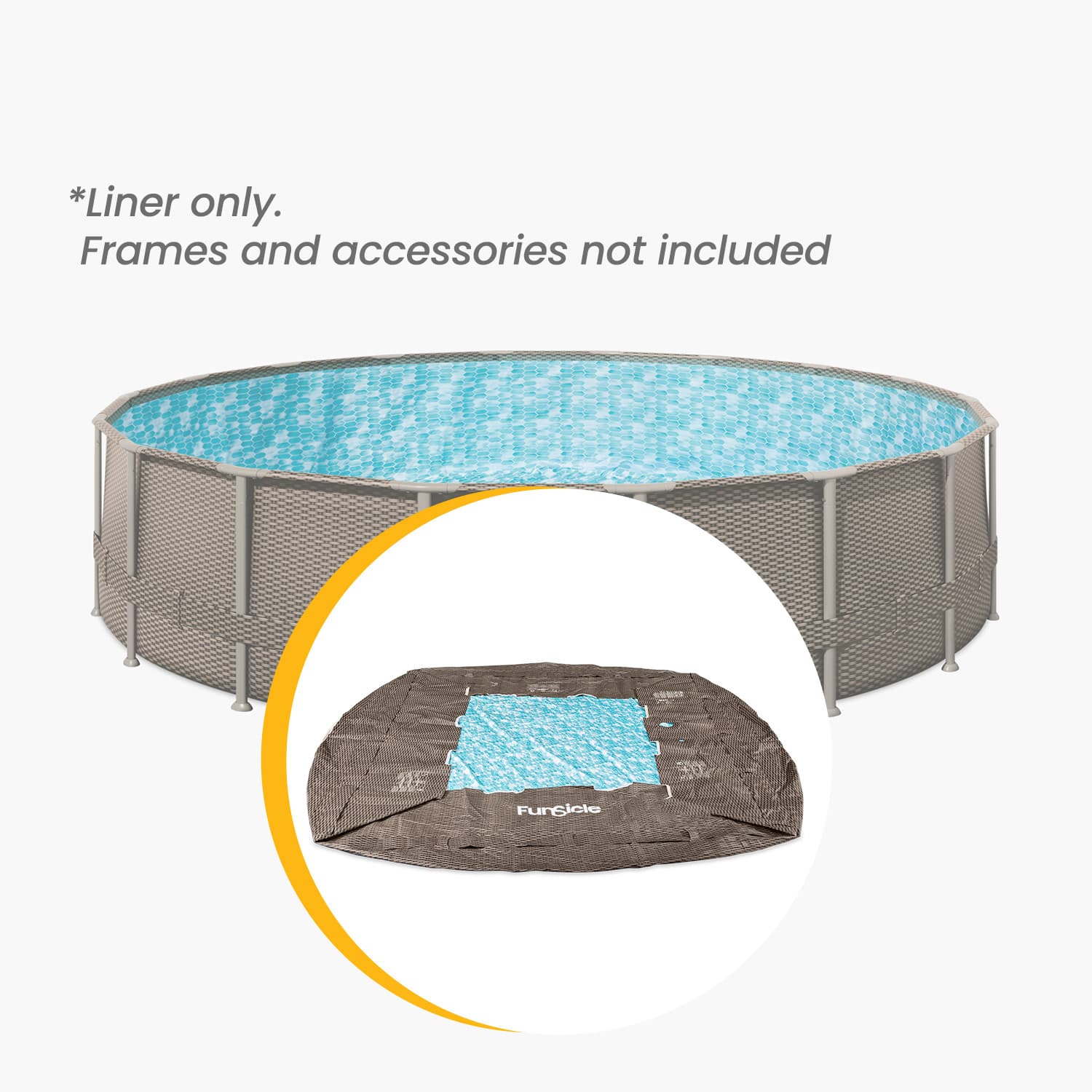 Funsicle 20 ft Oasis Designer Pool Liner – Dark Double Rattan