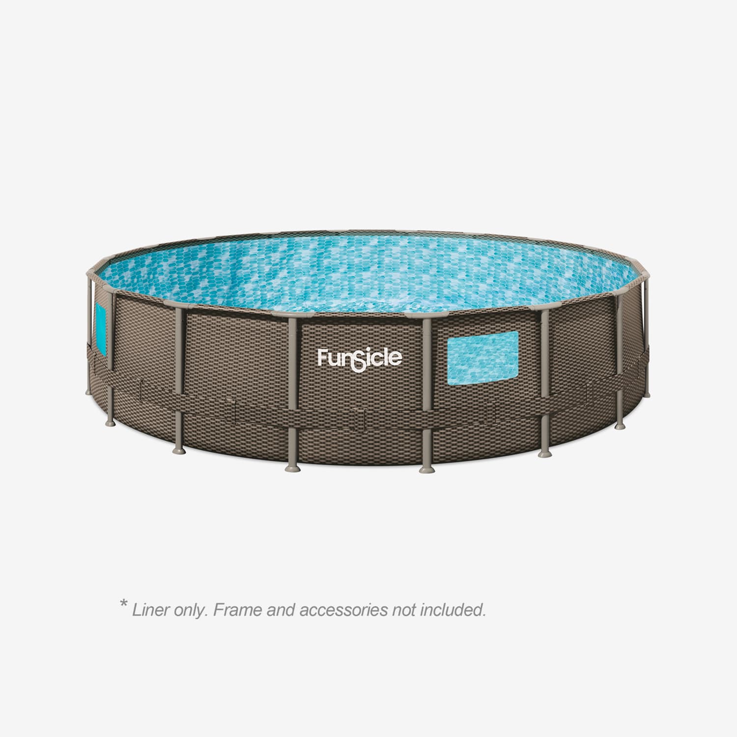 Funsicle 22 ft Crystal Vue Oasis Designer Pool Liner – Dark Double Rattan