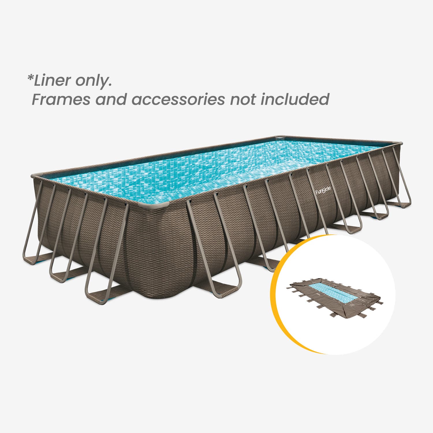 Funsicle 24 ft Oasis Designer Lap Pool Liner – Dark Double Rattan