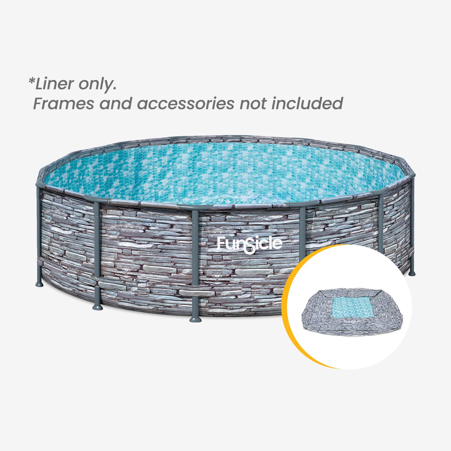 Funsicle 16 ft Oasis Designer Pool Liner - Stone Slate