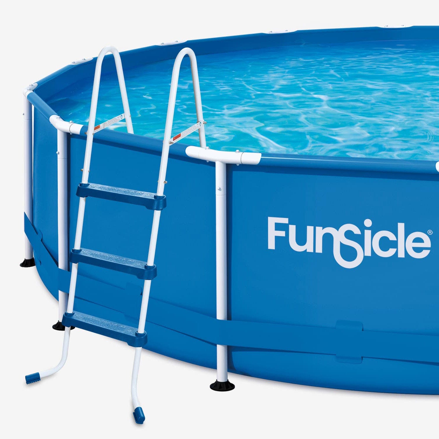 Funsicle 36" SureStep Ladder next to Funsicle Activity Pool