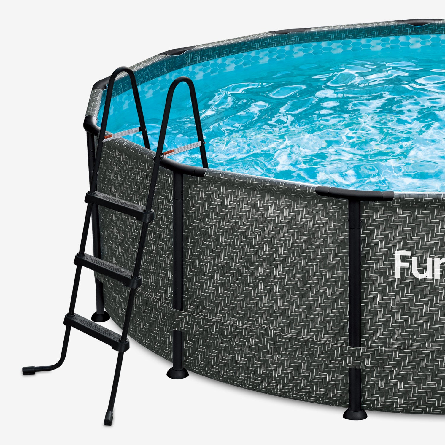 Funsicle 42&quot; SureStep Ladder next to Funsicle Oasis Designer Pool