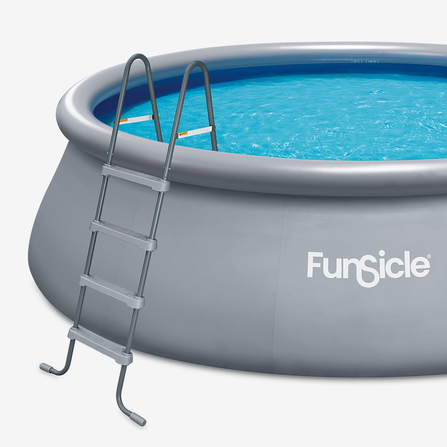 Funsicle inflatable pool with ladder on a white background