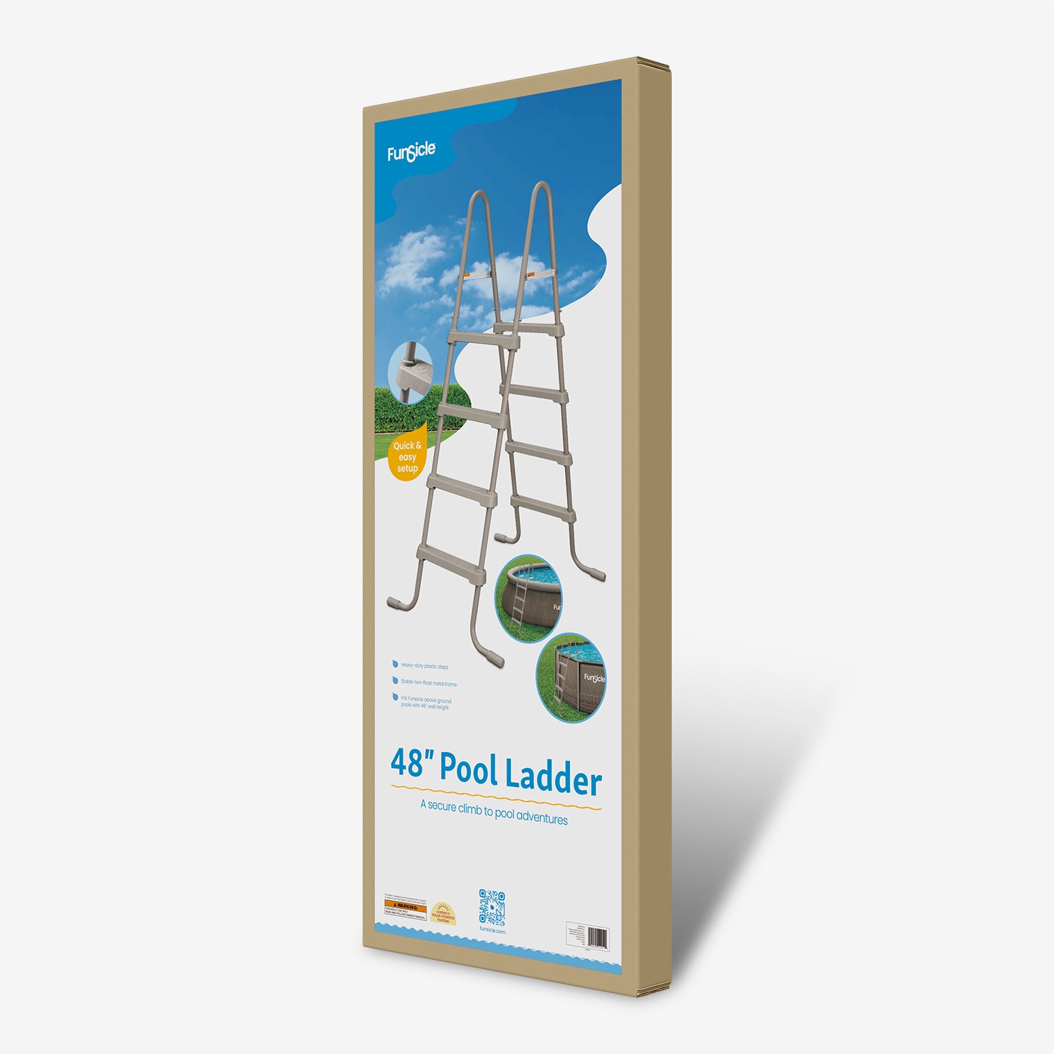 Funsicle 48-inch pool ladder packaging on a white background