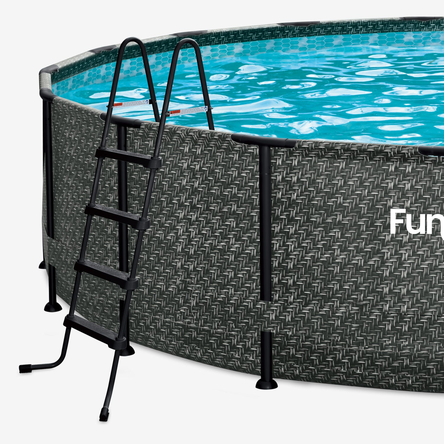 Funsicle 52&quot; SureStep Ladder next to Funsicle Oasis Designer Pool