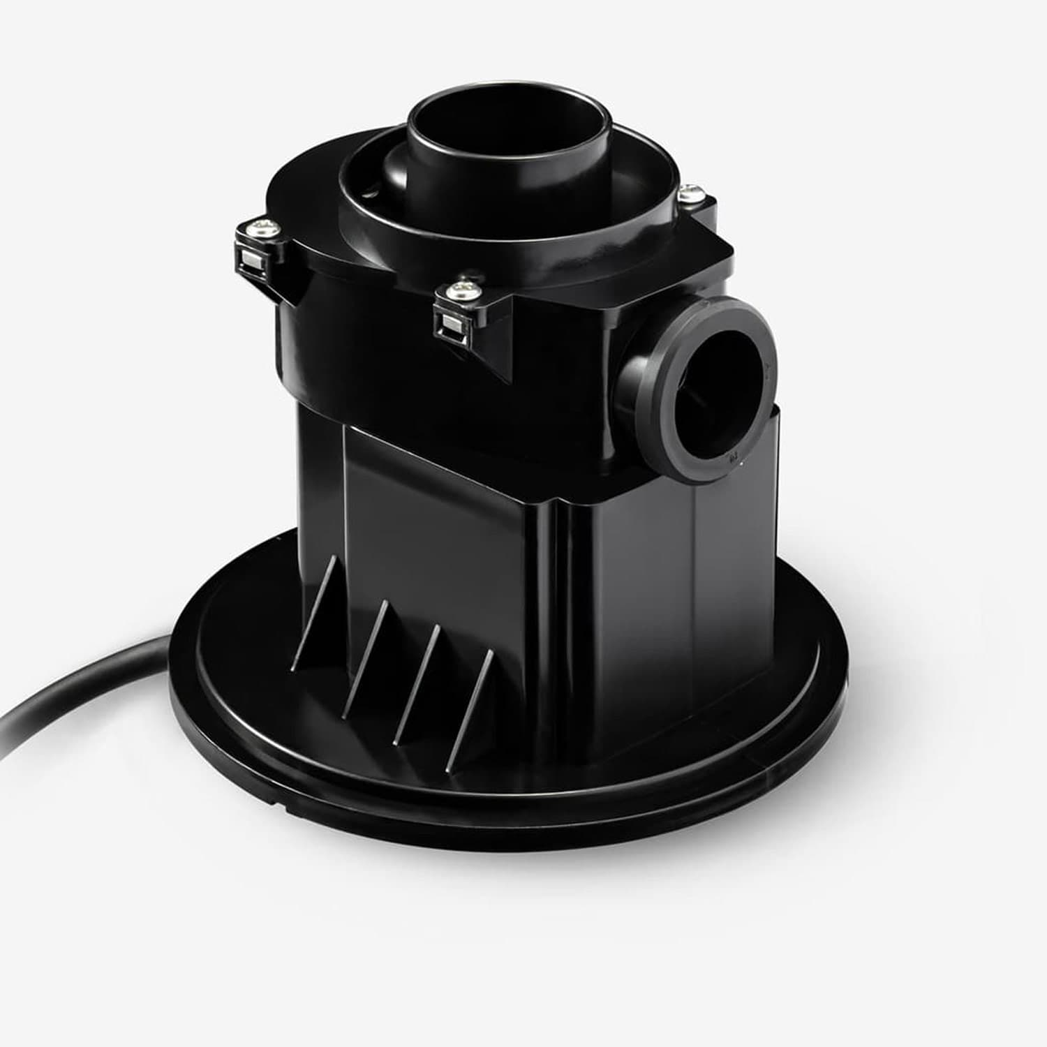 Black pump motor on a white background