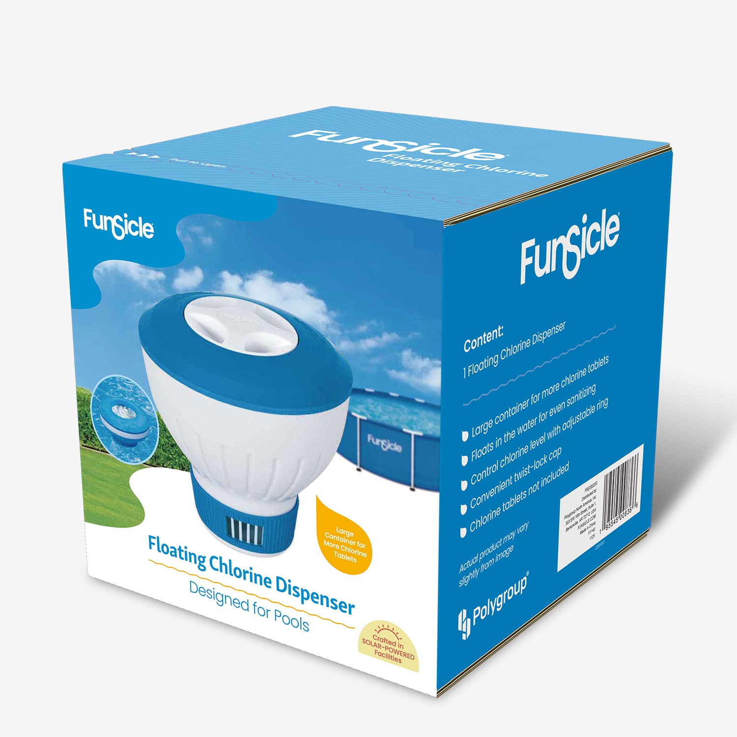 Funsicle floating chlorine dispenser packaging on a white background