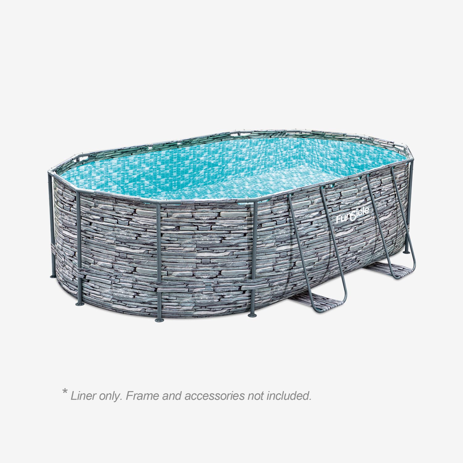 Funsicle 16 ft Oval Oasis Designer Pool Liner – Stone Slate
