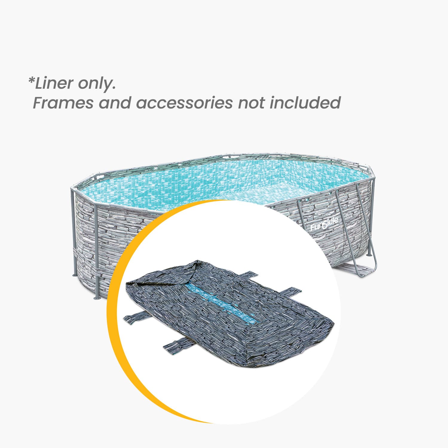 Funsicle 16 ft Oval Oasis Designer Pool Liner – Stone Slate