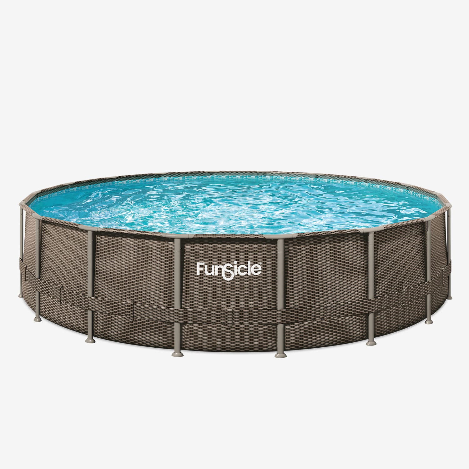 Funsicle 18 ft Oasis Designer Pool - Dark Double Rattan without people